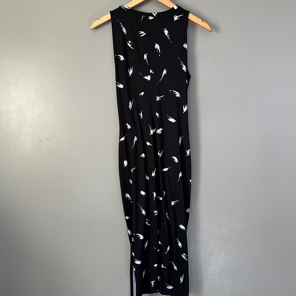 Nine Britton Stitch Fix fitted black printed maxi dress with tie-front detail - Picture 7 of 7